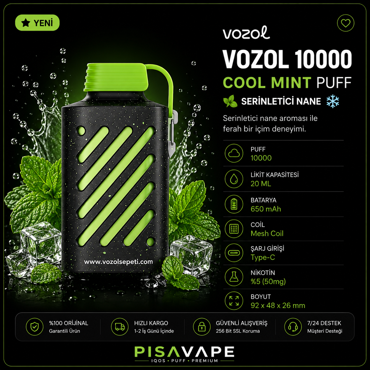Vozol 10.000 – Cool Mint Puff