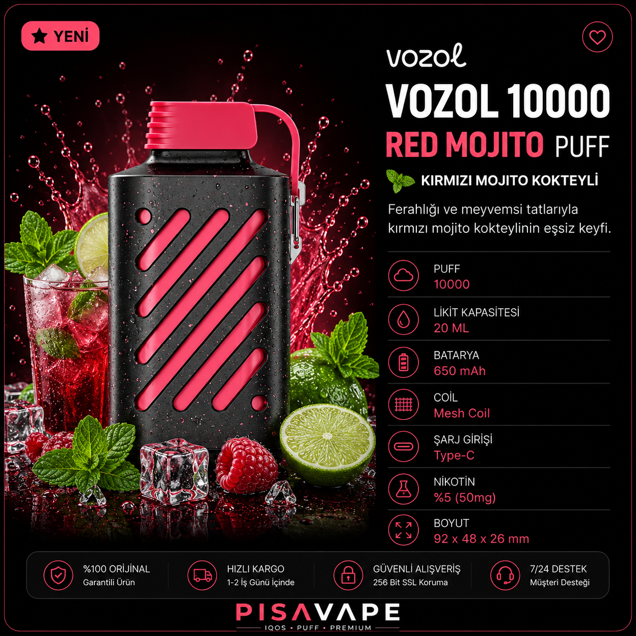 Vozol 10.000 – Red Mojito Puff